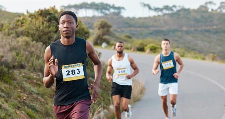 three marathon runners